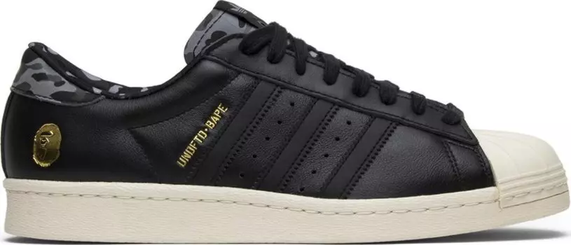 Кроссовки Adidas Undefeated x A Bathing Ape x Superstars 80v 'Black', черный