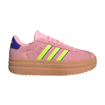Кроссовки adidas VL Court Bold J Pink Spark Lucid Lemon Blue, розовый