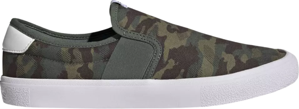 Кроссовки Adidas Vulc Raid3r Slip-On 'Camo', зеленый