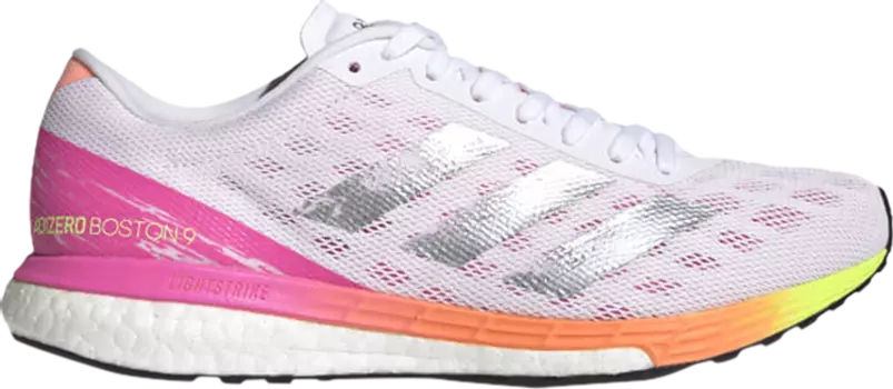 Кроссовки Adidas Wmns Adizero Boston 9 'White Screaming Pink', розовый