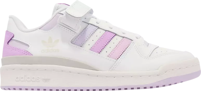 Кроссовки с липучкой Adidas Wmns Forum Low, белый/фиолетовый