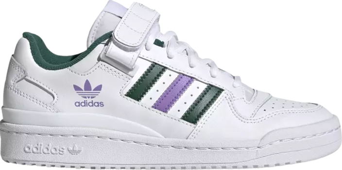 Кроссовки с липучкой Adidas Wmns Forum Low, белый/фиолетовый/зеленый