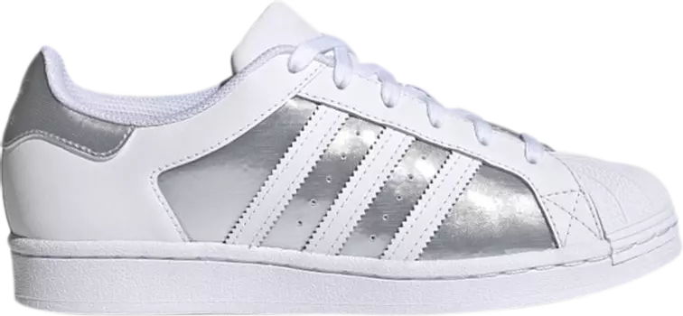 Кроссовки Adidas Wmns Superstar 'White Silver Metallic', серебряный