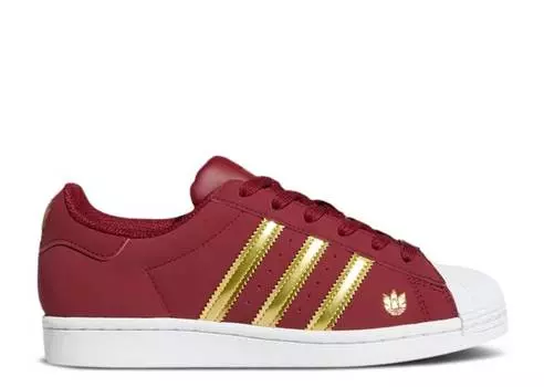 Кроссовки Adidas WMNS SUPERSTAR 'BURGUNDY GOLD METALLIC', бордовый