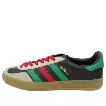 Кроссовки adidas x gazelle 'black green red' Gucci, черный