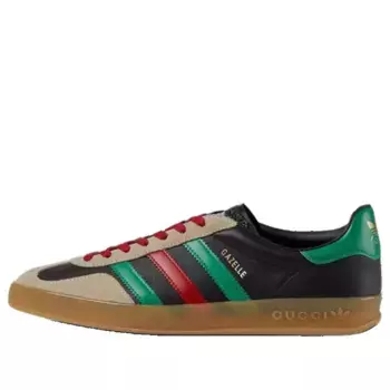 Кроссовки adidas x gazelle 'black green red' Gucci, черный