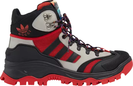 Кроссовки Adidas x Gucci Lace Up Boot Black Red, черный