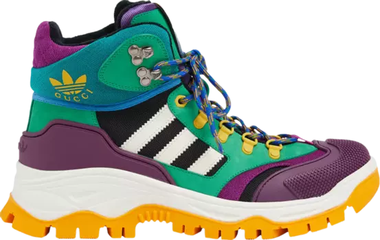 Кроссовки Adidas x Gucci Lace Up Boot Purple Green, зеленый