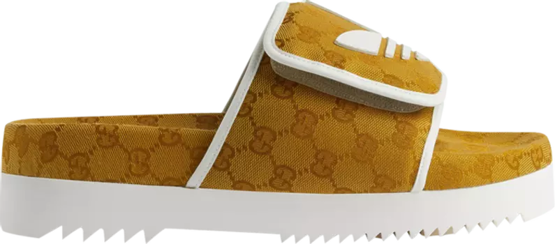 Кроссовки Adidas x Gucci Slide Sandal 'Mesa GG Monogram', коричневый