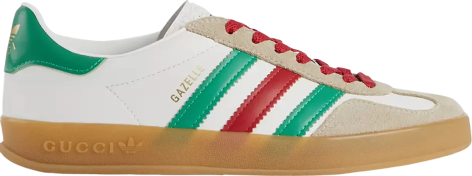Кроссовки Adidas x Gucci Wmns Gazelle White Green Red, белый