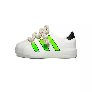 Кроссовки AdiFOM Superstar Lifestyle Унисекс С Низким Берцем Белого/Зеленого цвета Adidas Originals