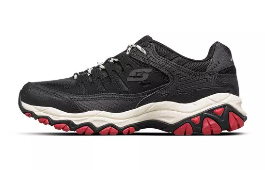 Кроссовки After Burn для походов мужские с низким верхом, черные/красные Skechers