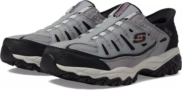 Кроссовки Afterburn M. Fit Ridgeburn Hands Free Slip-Ins SKECHERS, серый/черный