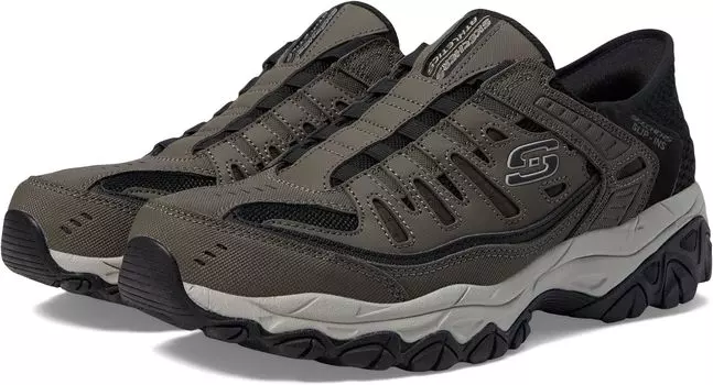 Кроссовки Afterburn M. Fit Ridgeburn Hands Free Slip-Ins SKECHERS, коричневый