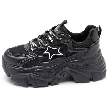 Кроссовки AGSDON Chunky Sneakers Women's Low-top, черный