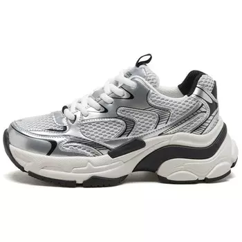 Кроссовки AGSDON Chunky Sneakers Women's Low-Top, серебряный