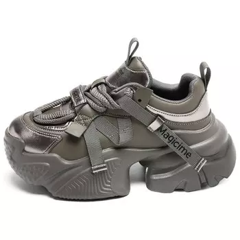 Кроссовки AGSDON Chunky Sneakers Women's Low-top, темно-серый