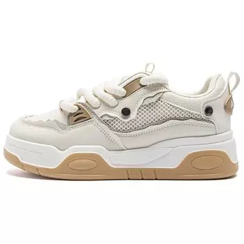 Кроссовки AGSDON Skateboarding Shoes Women's Low-top, белый/черный