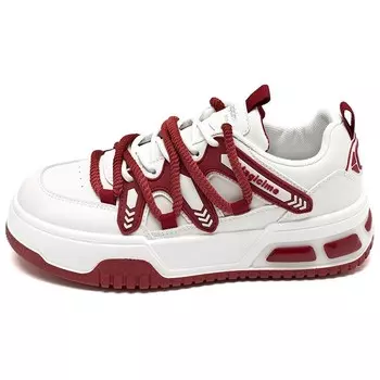 Кроссовки AGSDON Skateboarding Shoes Women's Low-top, бежевый/красный