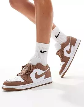 Кроссовки Air 1 Low коричневого и белого цвета Jordan