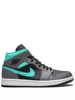Кроссовки Air 1 Mid Grey/Aqua Jordan, серый
