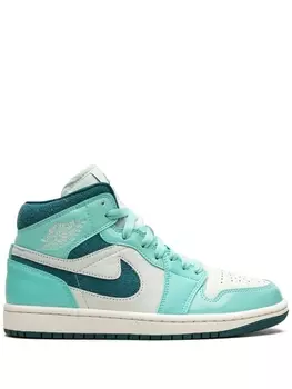 Кроссовки Air 1 Mid SE Bleached Turquoise Jordan, белый