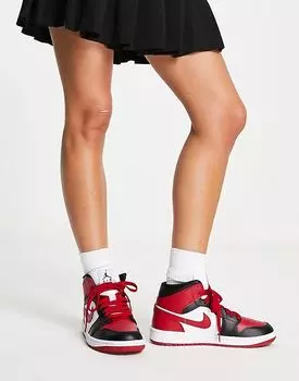 Кроссовки Air 1 Mid в спортивном красном цвете Jordan