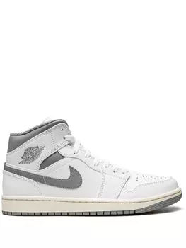 Кроссовки Air 1 Mid White/Stealth Grey Jordan, белый