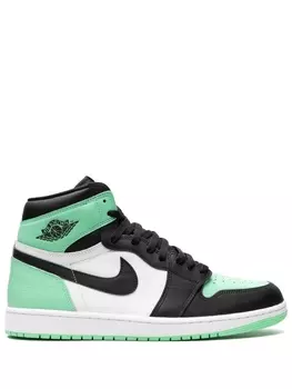Кроссовки Air 1 Retro High OG Green Glow Jordan, белый