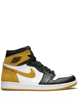 Кроссовки Air 1 Retro High OG Yellow Ochre Jordan, черный дубль