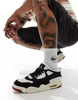 Кроссовки Air 4 remastered в белом и черном цвете Jordan