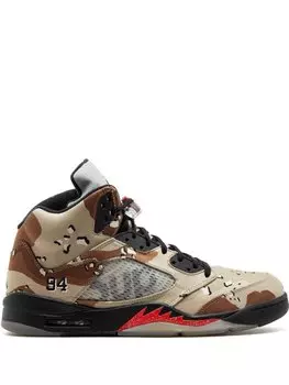 Кроссовки Air 5 Retro из коллаборации с Supreme Jordan, бежевый
