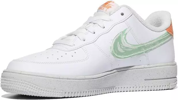 Кроссовки Air Force 1 Crater Nike, цвет White/Enamel Green/Orange Trance/Sail