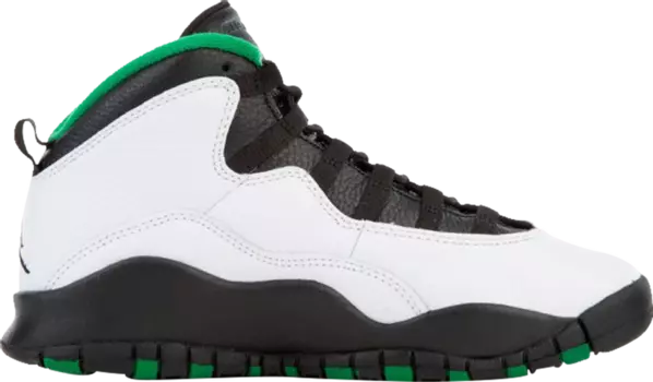 Кроссовки Air Jordan 10 Retro BG Seattle 2019, зеленый