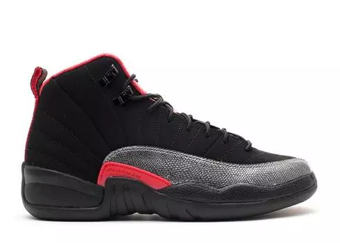 Кроссовки AIR JORDAN 12 RETRO GS 'BLACK SIREN RED', черный