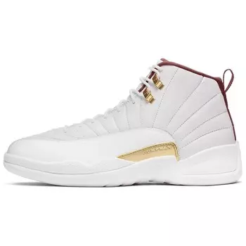 Кроссовки Air Jordan 12 Vintage Basketball Shoes Women's Mid-top White, белый