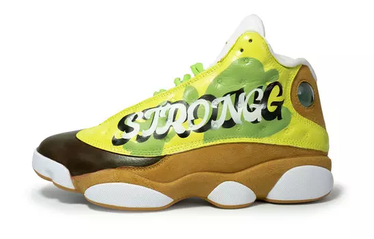 Кроссовки Air Jordan 13 Vintage Basketball Shoes Men High-top White/Green/Brown, цвет Keylime