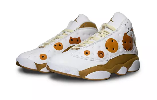 Кроссовки Air Jordan 13 Vintage Basketball Shoes Men High-top White/brown/black, белый