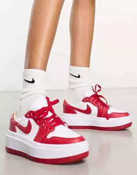Кроссовки Air Jordan 1 Eelvate белого и огненно-красного цвета