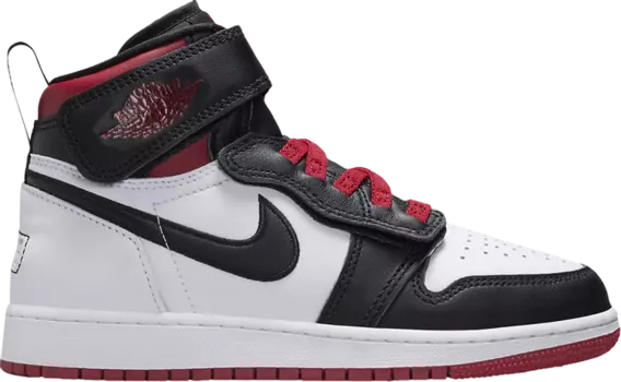 Кроссовки Air Jordan 1 High FlyEase GS 'Gym Red Black Toe', белый