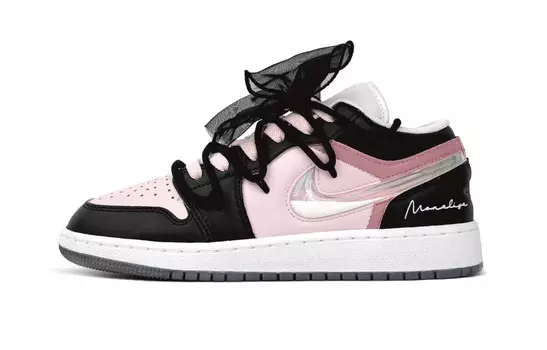 Кроссовки Air Jordan 1 Kids' Basketball Shoes Grade School, черный/розовый