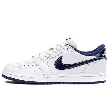 Кроссовки AIR JORDAN 1 LOW '85 METALLIC NAVY Jordan, цвет White/Royal