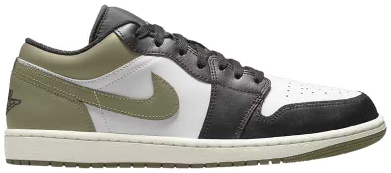 Кроссовки Air Jordan 1 Low 'Black Toe Medium Olive', зеленый