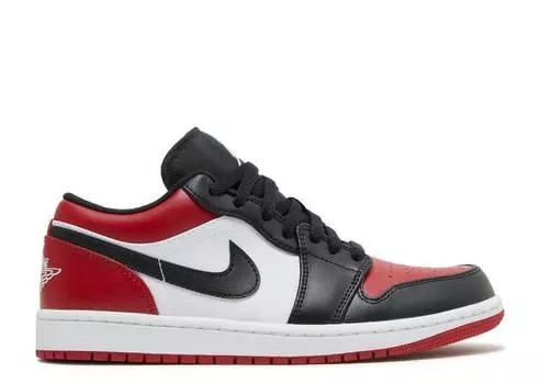 Кроссовки AIR JORDAN 1 LOW 'BRED TOE', красный