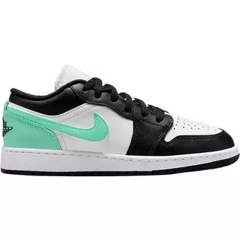 Кроссовки Air Jordan 1 Low GS, цвет Wei/Schwarz/Glnzendes Grn