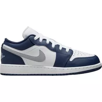 Кроссовки Air Jordan 1 Low GS, цвет Wei/Wolfgrau/Mitternachtsblau