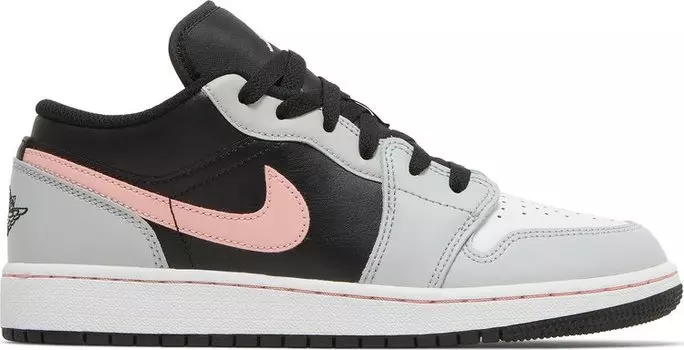 Кроссовки Air Jordan 1 Low GS Grey Fog Bleached Coral, черный