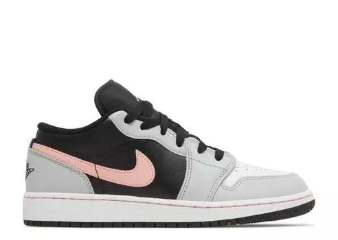 Кроссовки AIR JORDAN 1 LOW GS 'GREY FOG BLEACHED CORAL', черный