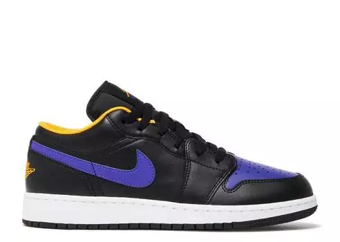 Кроссовки AIR JORDAN 1 LOW GS 'LAKERS', черный