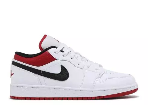 Кроссовки AIR JORDAN 1 LOW GS 'WHITE GYM RED', белый